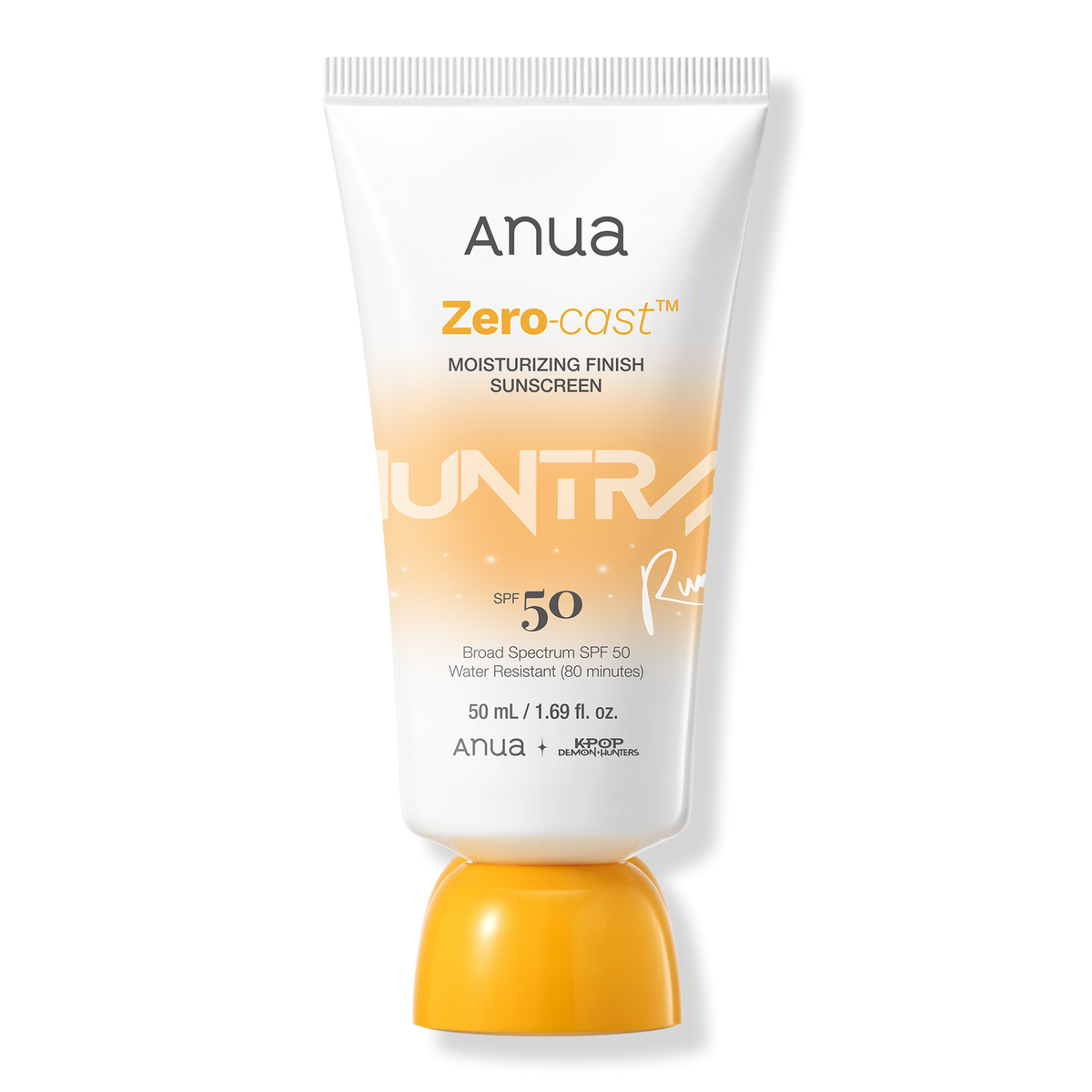 Anua KPop Demon Hunters Zero-Cast Sunscreen tube and box | KMART Maroc